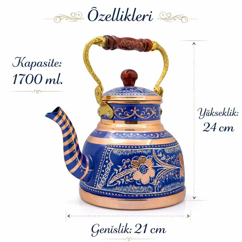 Bak�r �aydanl�k 1700ml Mavi