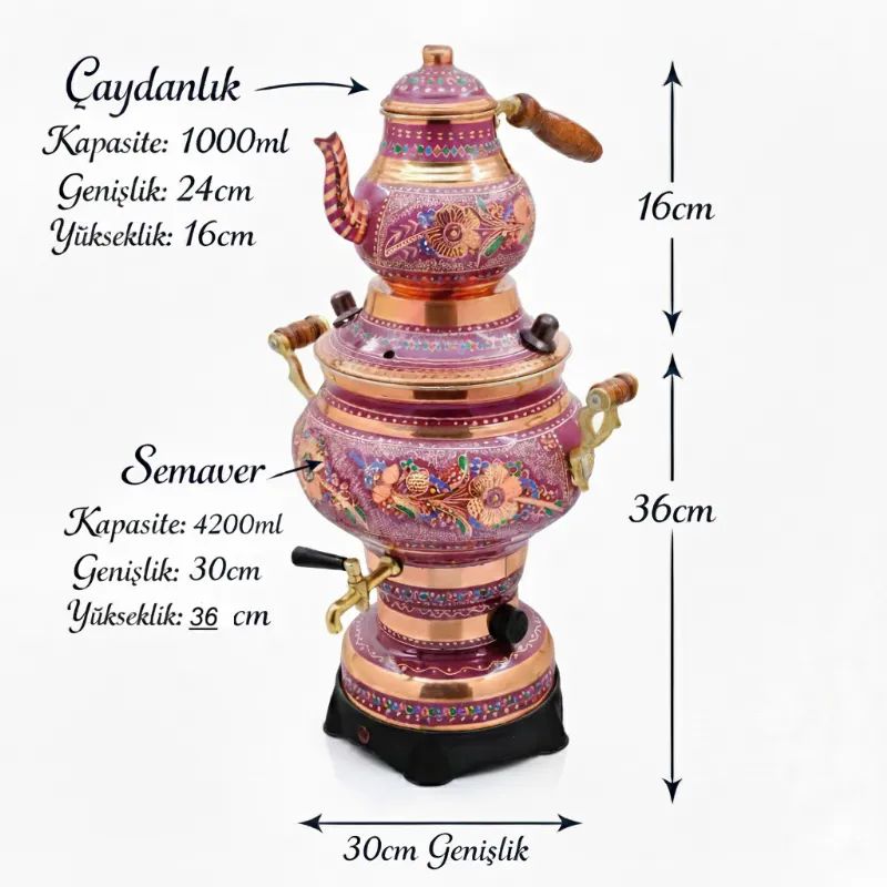 Bak�r Semaver elektrikli Silindir Lila