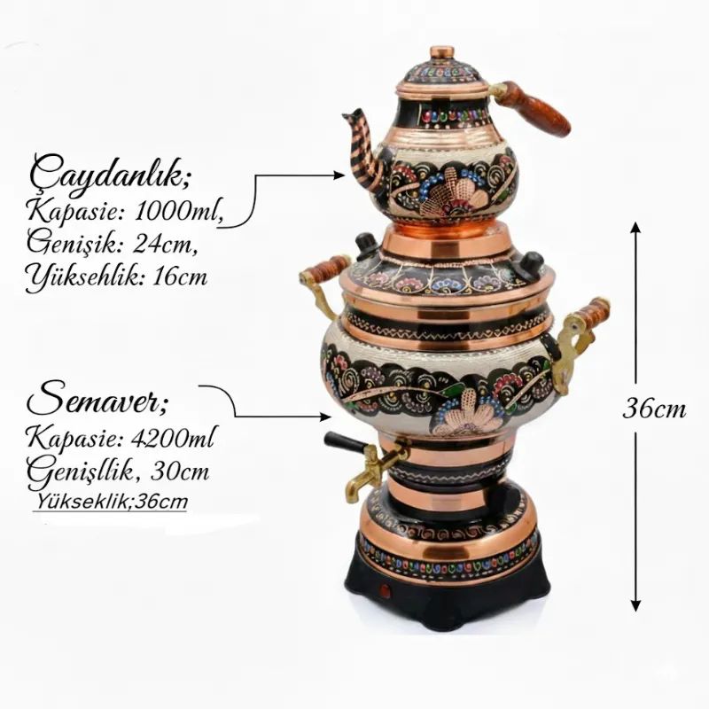 Bak�r Semaver  elektrikli Silindir Renkli