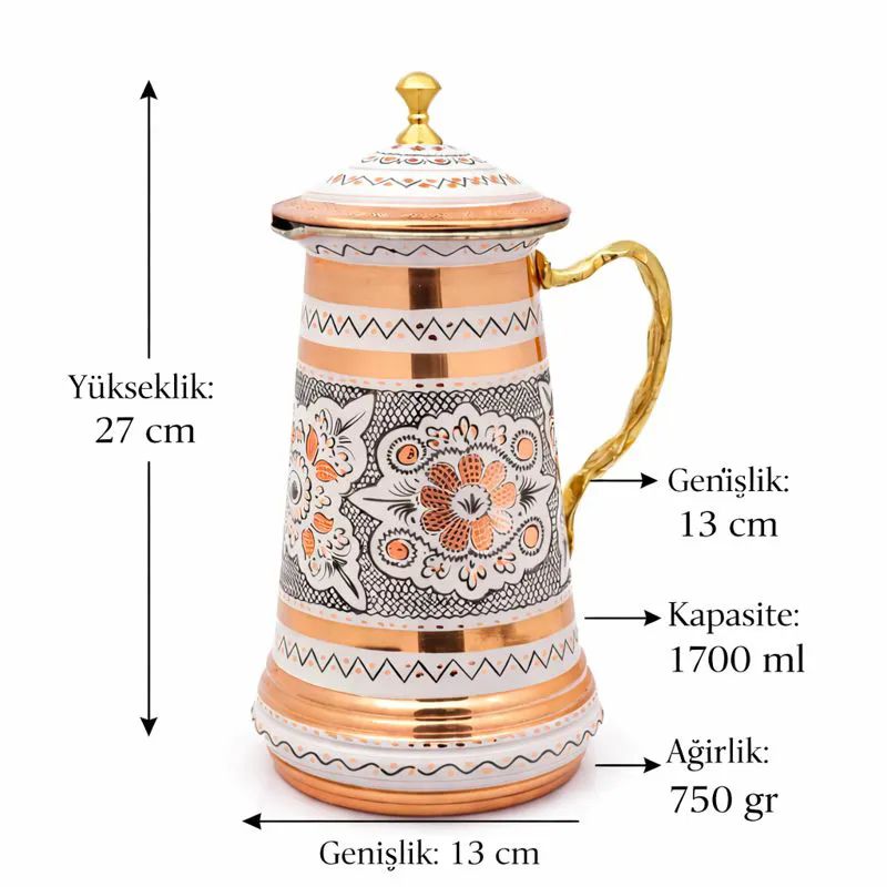 Bakir-Surahi-1700ml-Beyaz-Kapakli