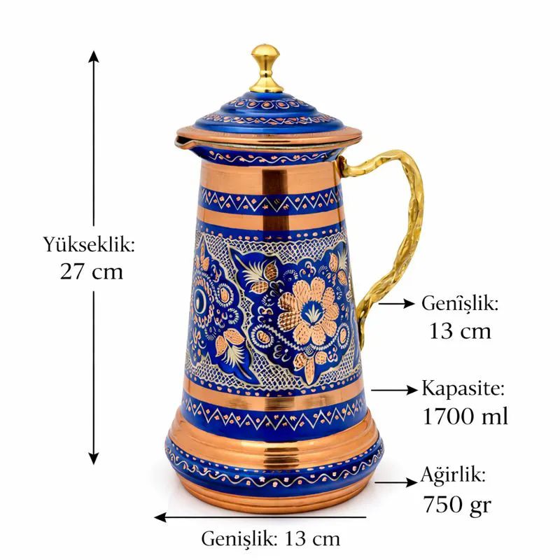 Bakir-Surahi-1700ml-Mavi-Kapakli