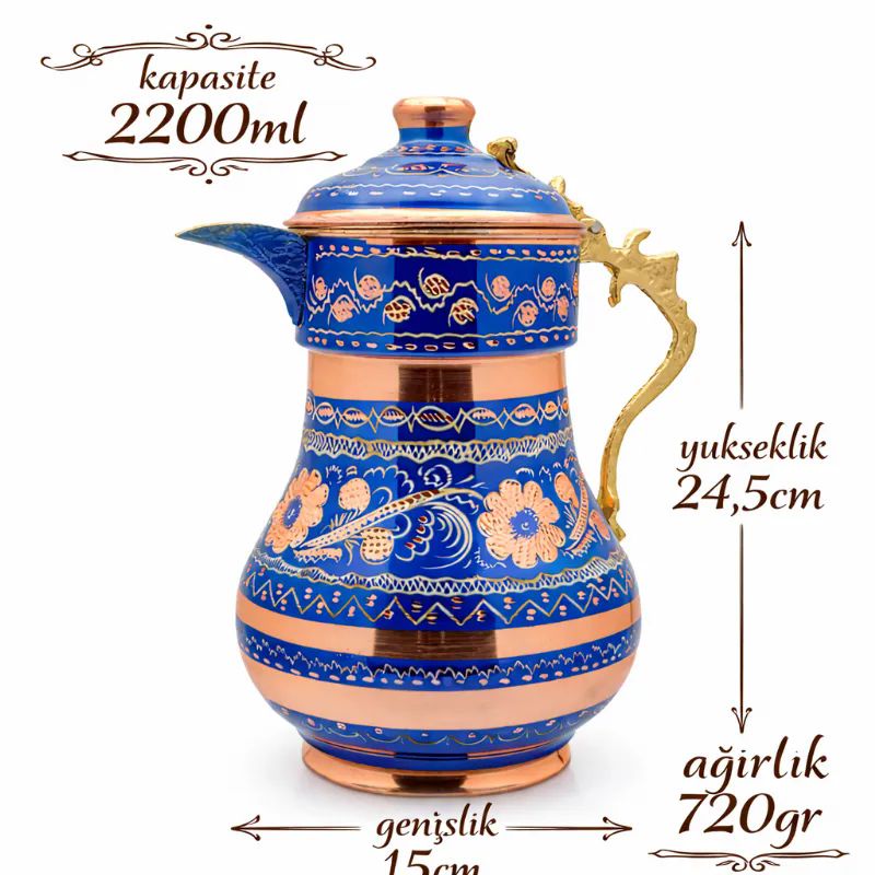 Bakir-Surahi-2200ml-Mavi