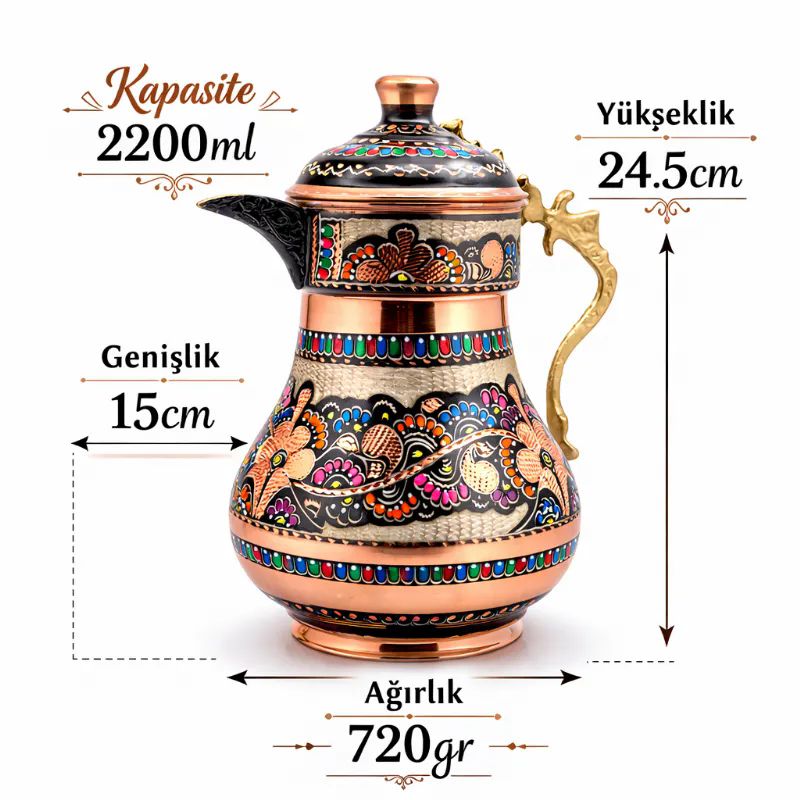 Bakir-Surahi-2200ml-Renkli