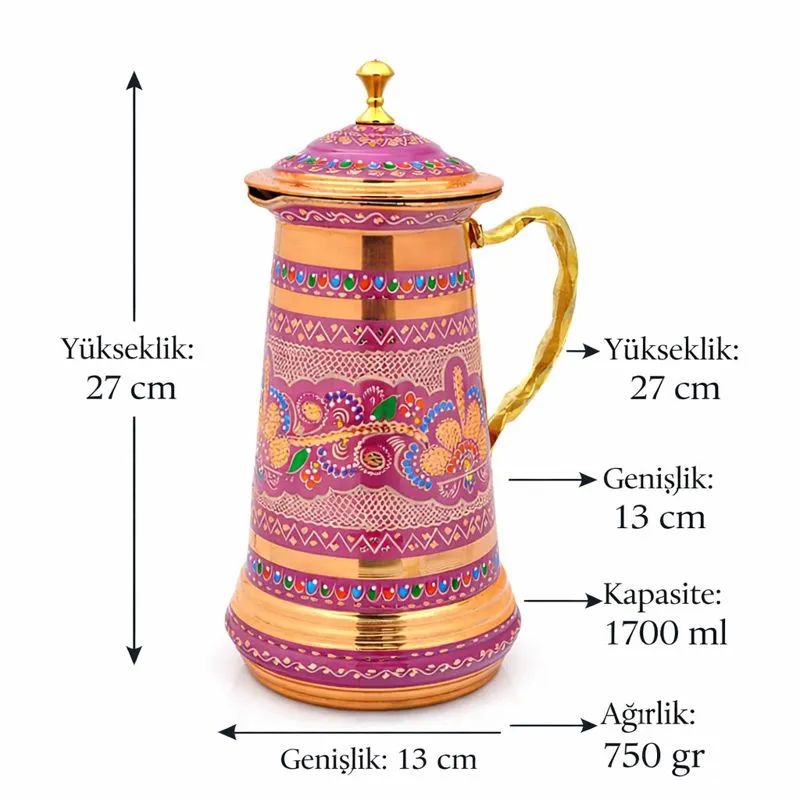 Bakir-Surahi-Lila-1700ml-Kapakli