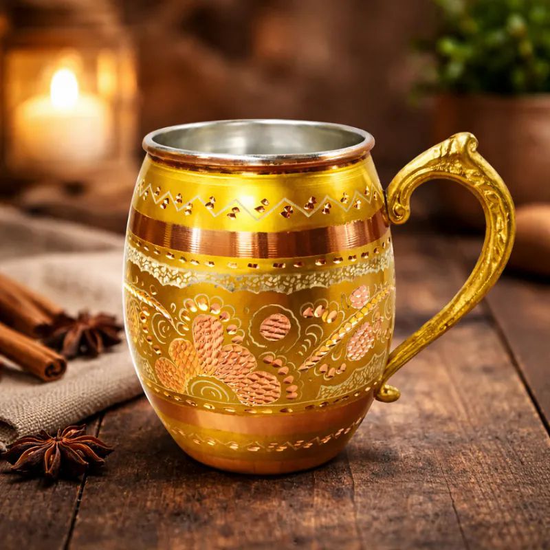 Islemeli-bakir-Bardak-Sari