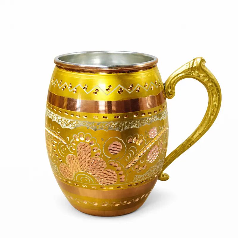 Islemeli-bakir-Bardak-Sari