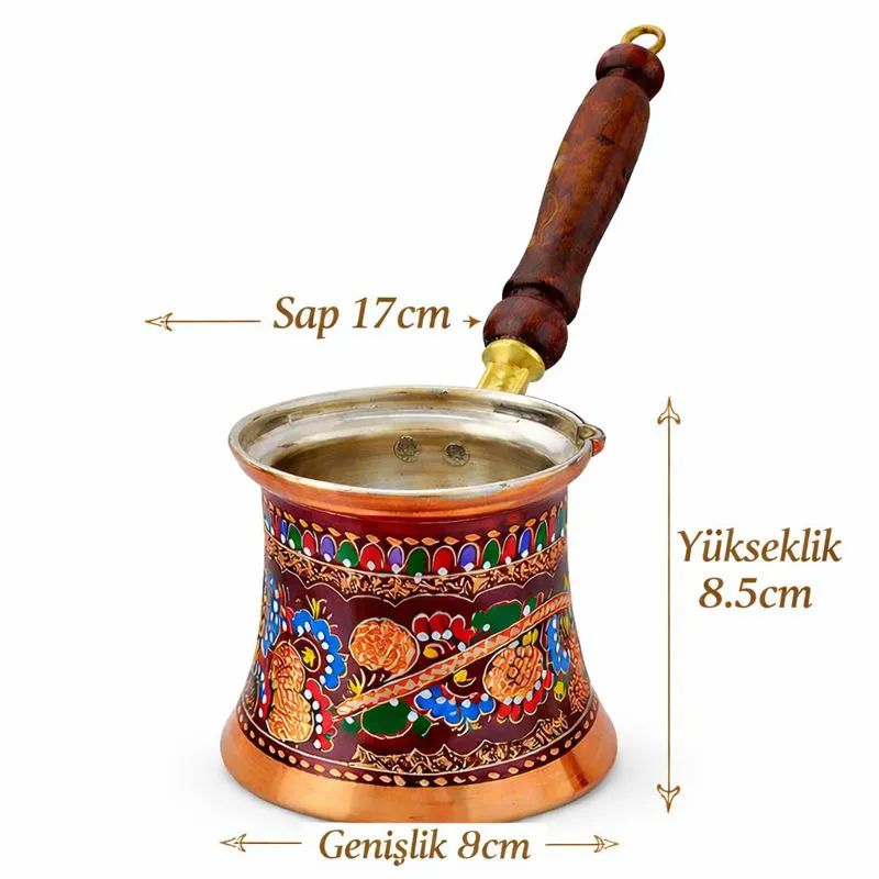 ��lemeli Bak�r Cezve 3l� set Lila