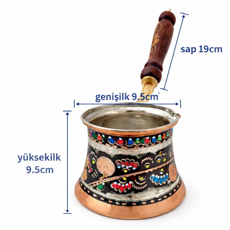 ��lemeli Bak�r cezve Renkli