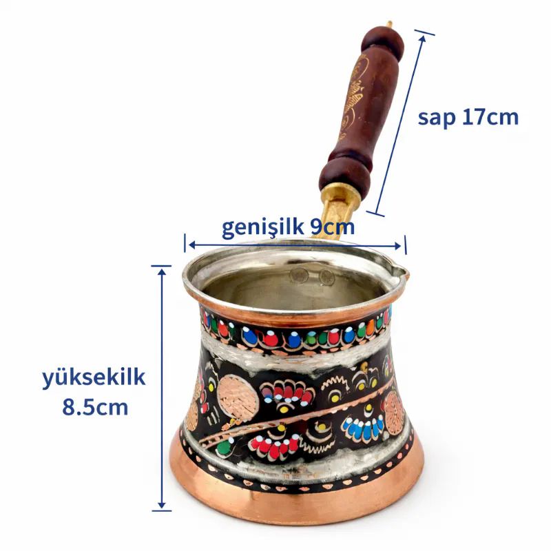 ��lemeli Bak�r cezve Renkli