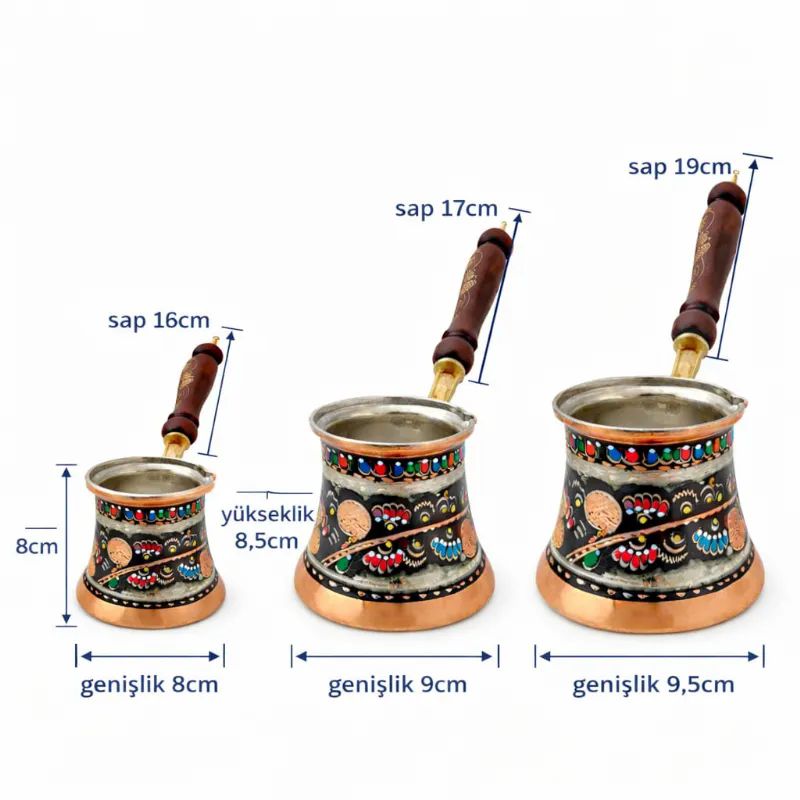 ��lemeli Bak�r cezve Renkli