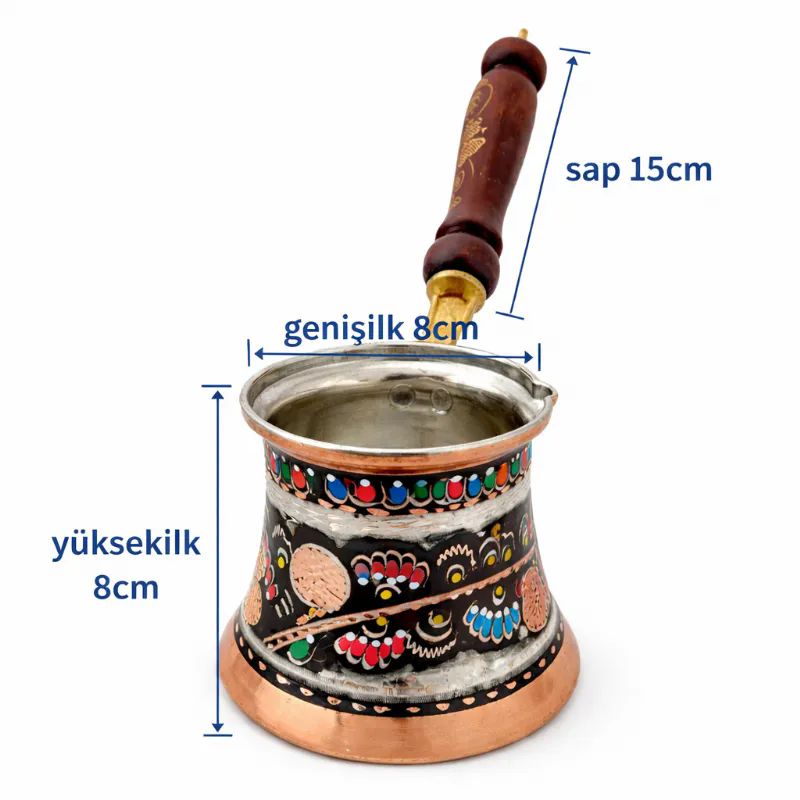 ��lemeli Bak�r cezve Renkli