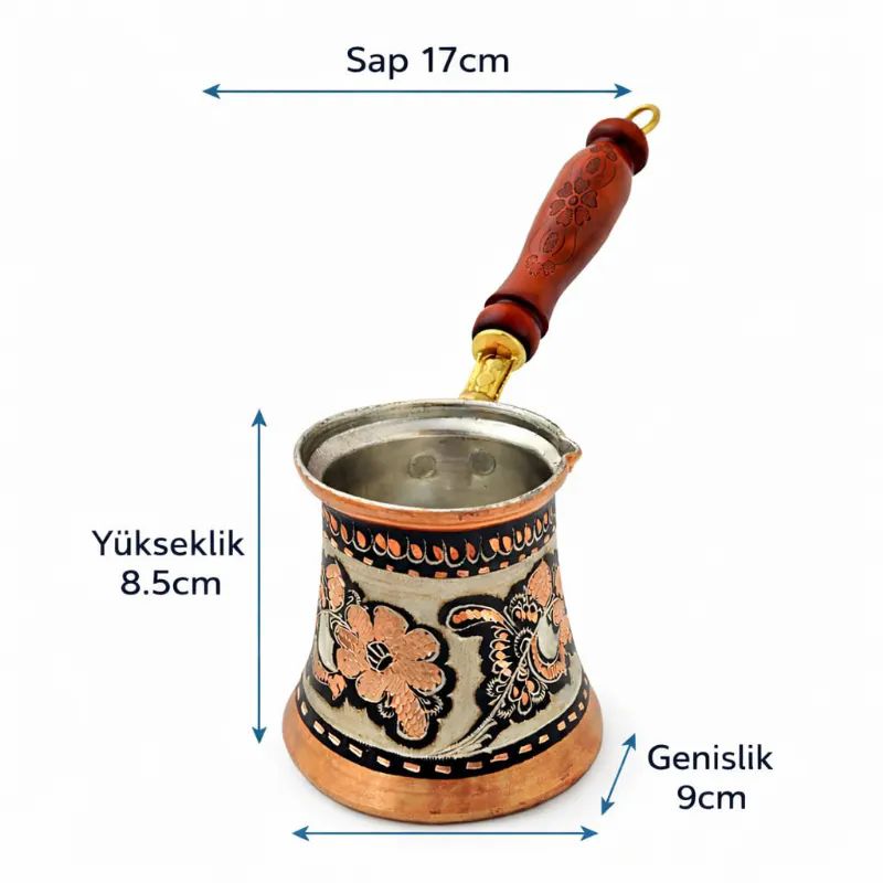 ��lemeli Bak�r cezve Siyah