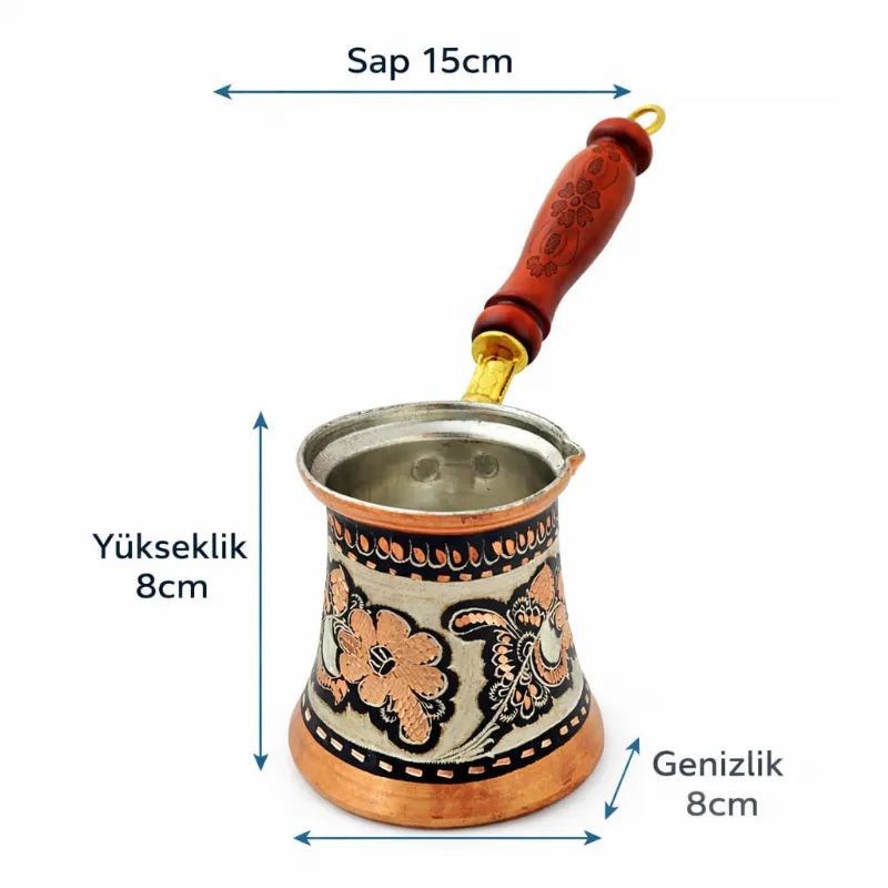 ��lemeli Bak�r cezve Siyah