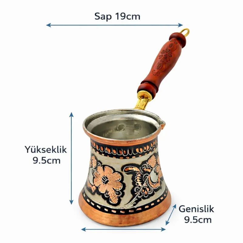 ��lemeli Bak�r cezve Siyah