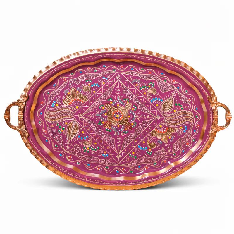 Oval-Bakir-Tepsi-Lila