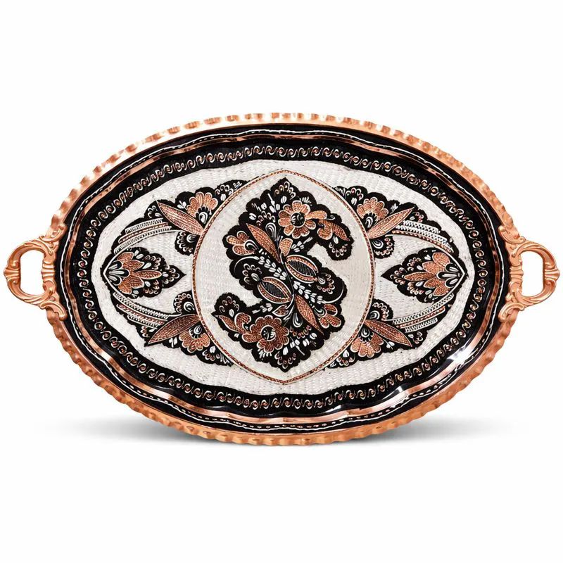 Oval-Bakir-Tepsi-Siyah